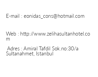 Zeliha Sultan Hotel iletiim bilgileri